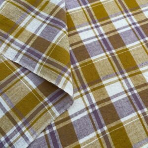 1293 Mustard Purple Check