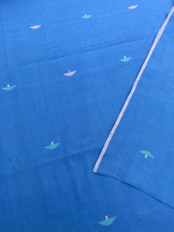 Blue Jamdani Mushroom Motif