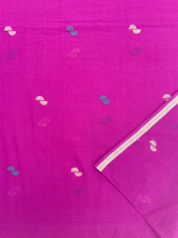 Magenta Jamdani Semi-Circle Motif