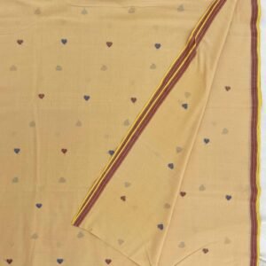 1706 Cream Jamdani Heart Motif